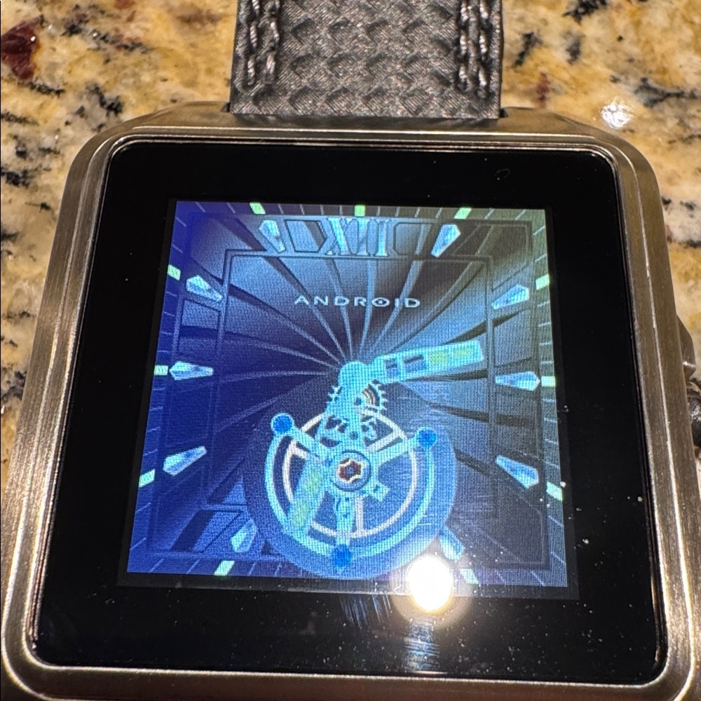 Smartwatch with Black Strap and white stitching